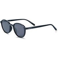 Runde polarisierte Sonnenbrille Schwarz