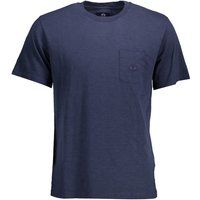 Herren Blaues Baumwoll-T-Shirt mit Tasche