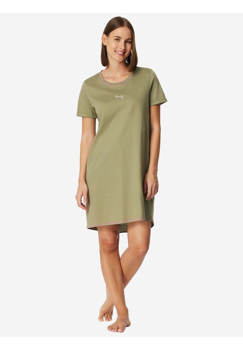 Lässiges Kurzarm-Nachthemdkleid
