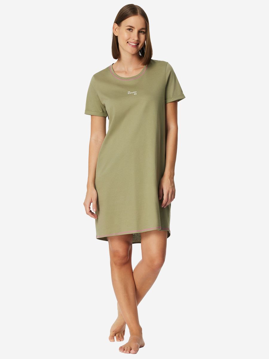 Lässiges Kurzarm-Nachthemdkleid