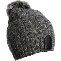 Klassische Zopfstrickmütze mit Bommel