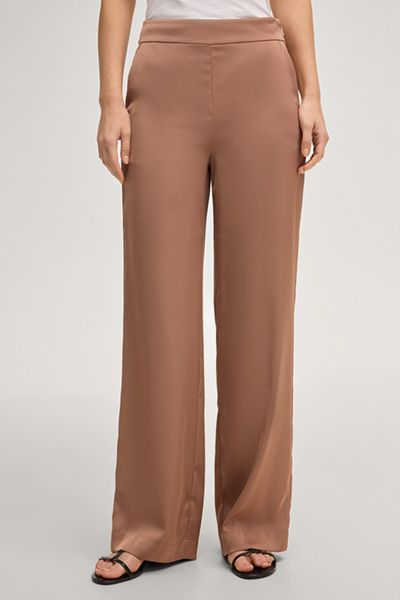 Joop! Philine Weite Satinhose High-Waist Hose in Taupe