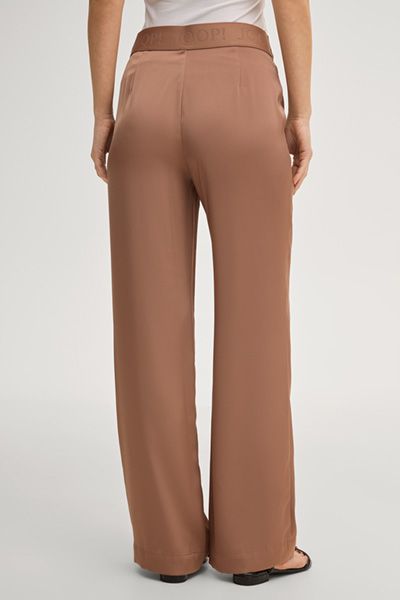 Joop! Philine Weite Satinhose High-Waist Hose in Taupe