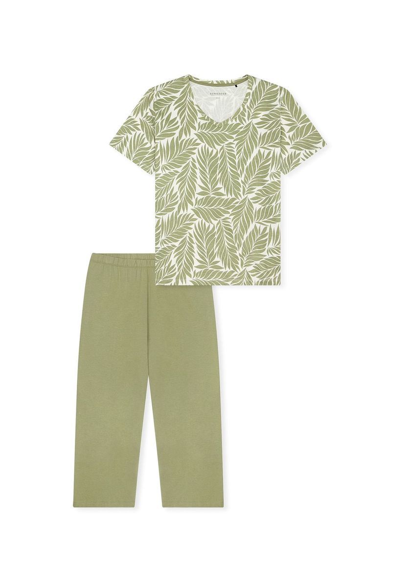 Comfort Essentials Pyjama-Set Blätterdruck