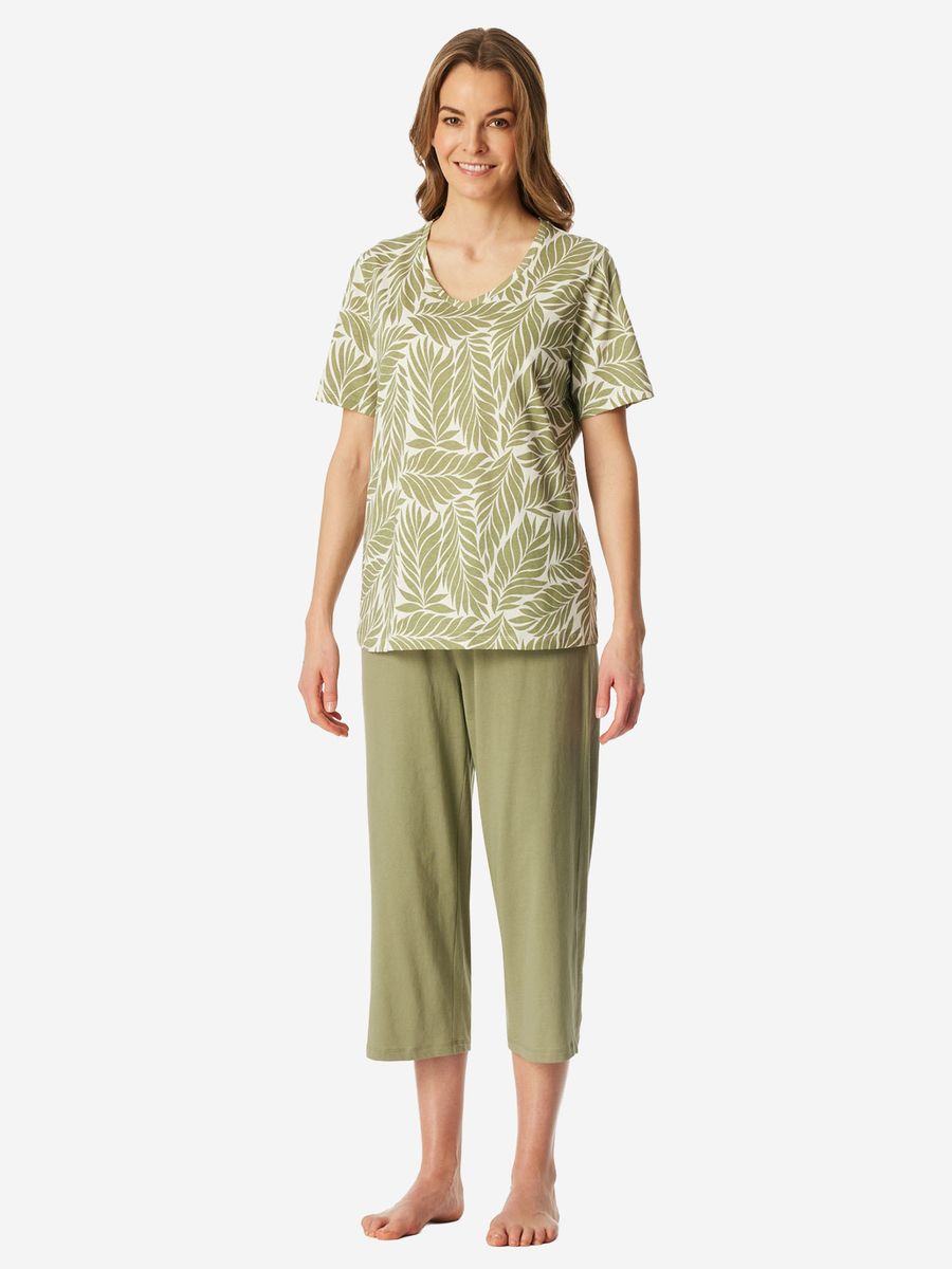 Comfort Essentials Pyjama-Set Blätterdruck