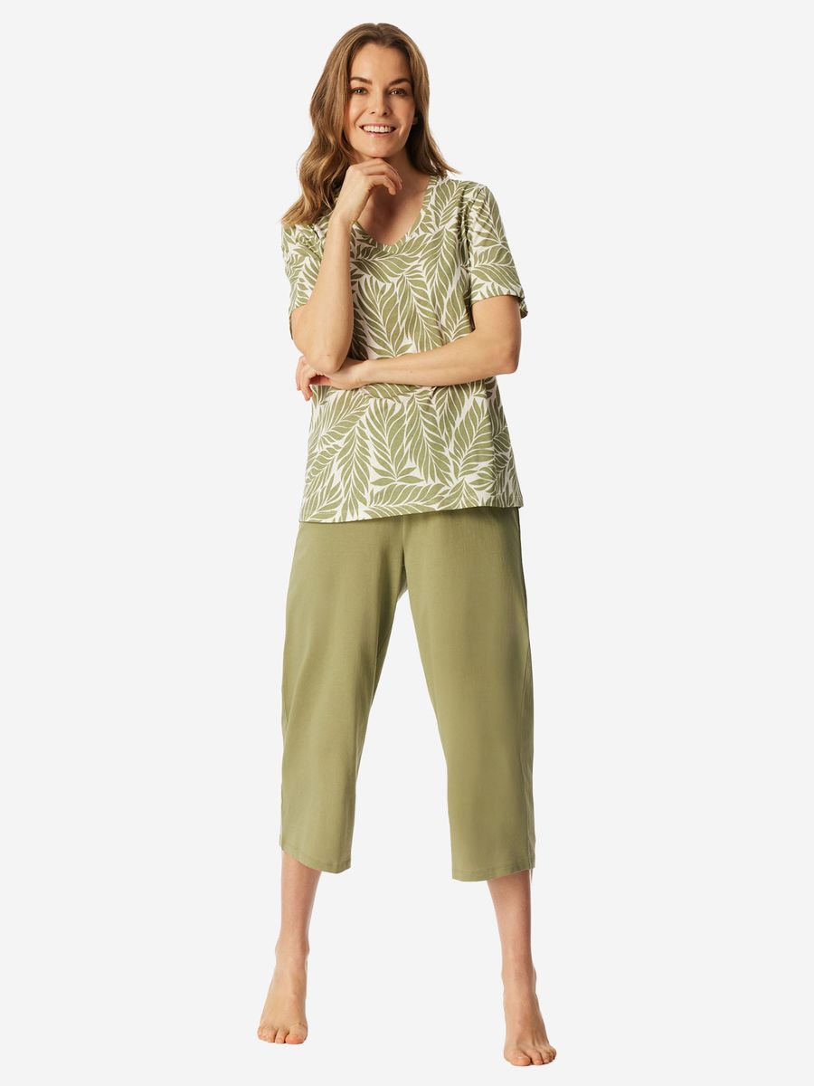 Comfort Essentials Pyjama-Set Blätterdruck