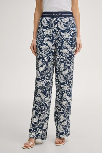 JOOP! Piara Damen Marineblaue & Weiße Loungehose mit Blumenmuster
