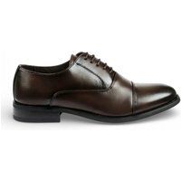 Klassische braune Leder Oxford Schuhe mit Kappe