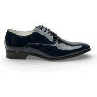 Elegante marineblaue Oxford-Schuhe aus Lackleder