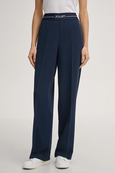JOOP! Piara Marineblaue Hose mit weitem Bein und Logo-Bund