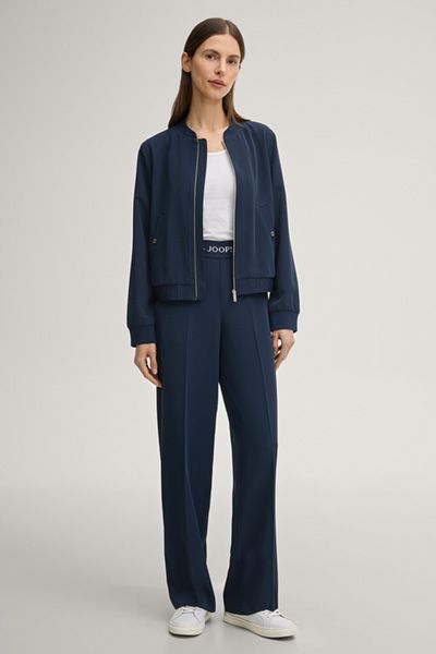 JOOP! Piara Marineblaue Hose mit weitem Bein und Logo-Bund