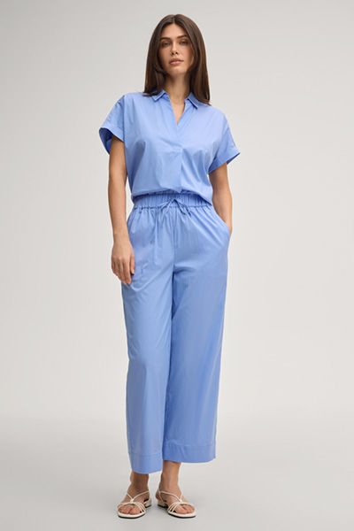 Joop! Paloma Blaue Cropped Wide-Leg Hose aus Baumwollmischung