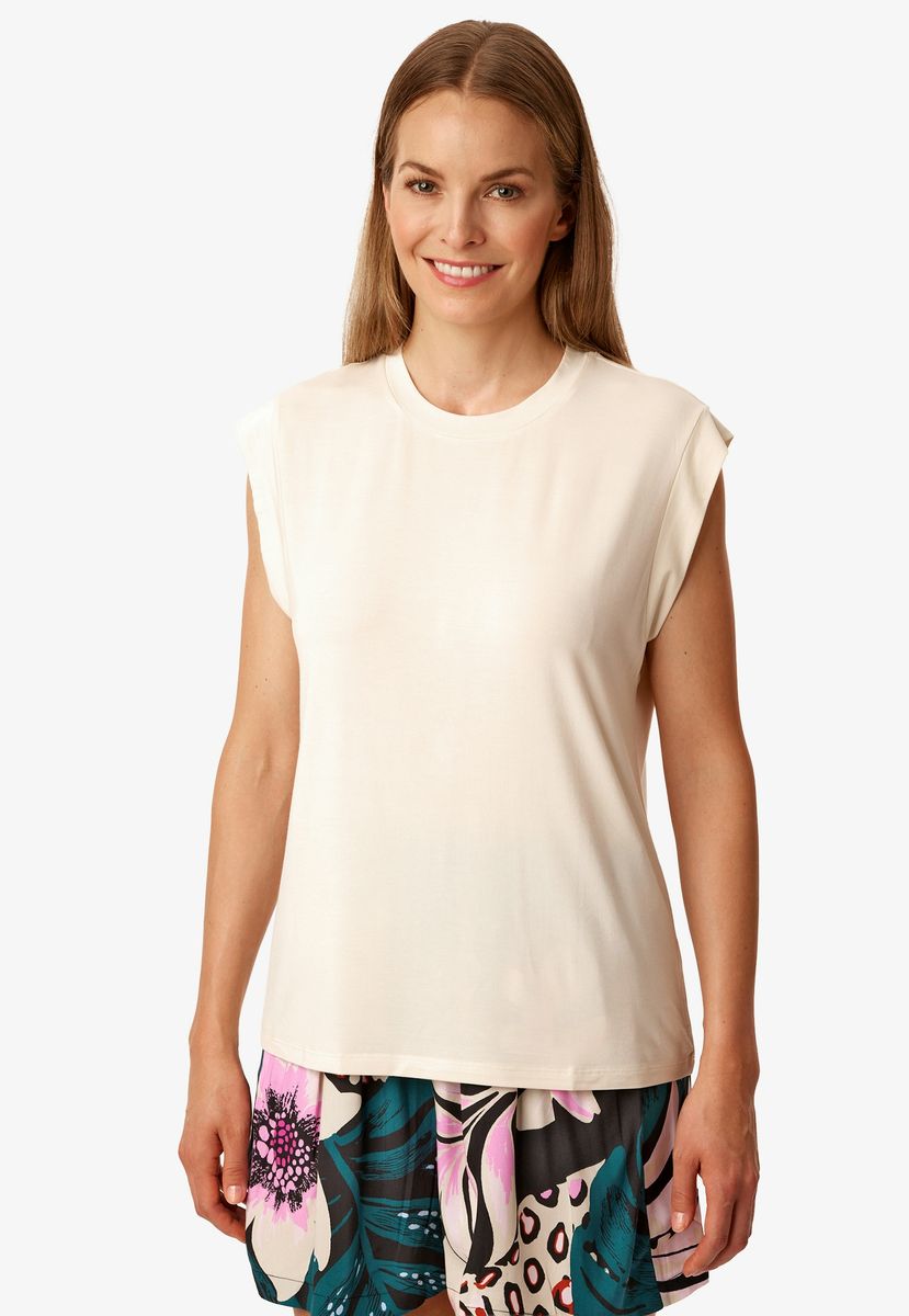 SCHIESSER Schlafanzug-Oberteil Mix & Relax, ärmellos, für Damen, weiß, 36