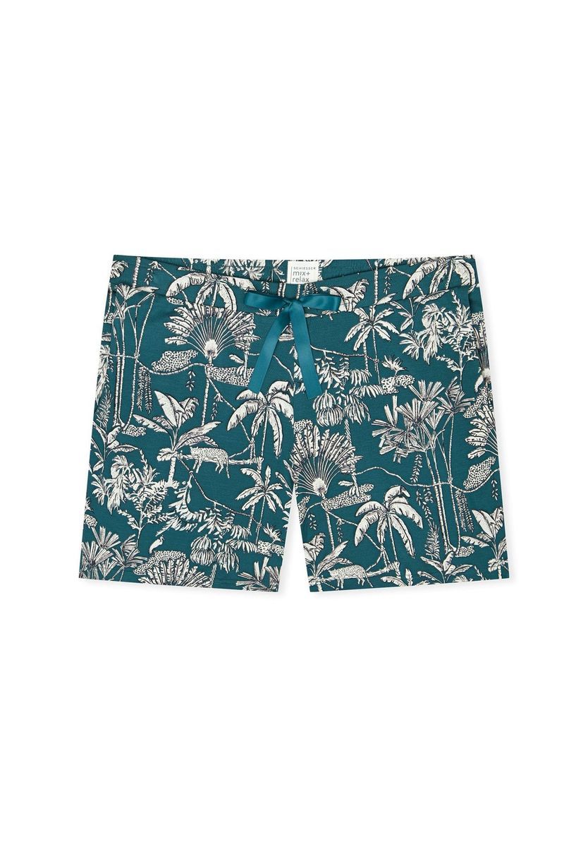 Kurze Loungeshorts mit Dschungelprint für Damen