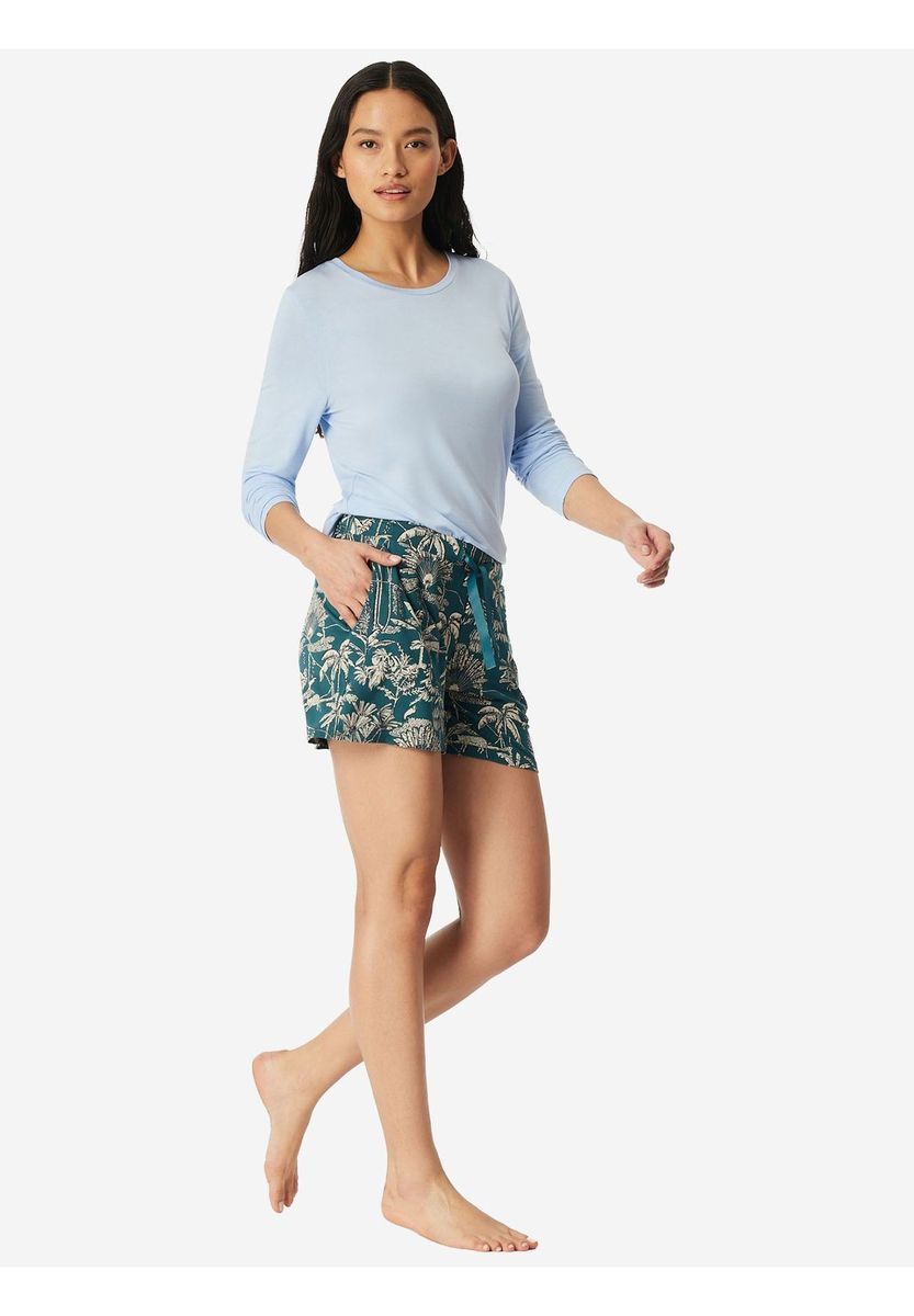 Kurze Loungeshorts mit Dschungelprint für Damen