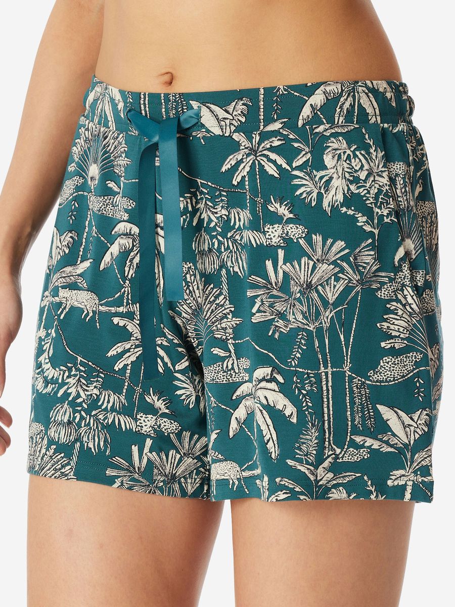 Kurze Loungeshorts mit Dschungelprint für Damen
