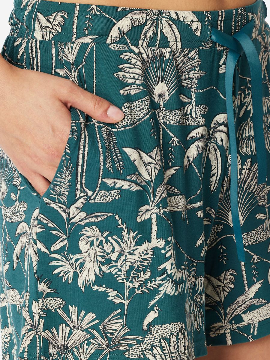 Kurze Loungeshorts mit Dschungelprint für Damen