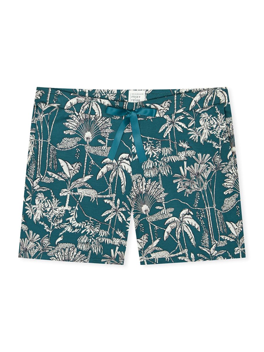 Kurze Loungeshorts mit Dschungelprint für Damen