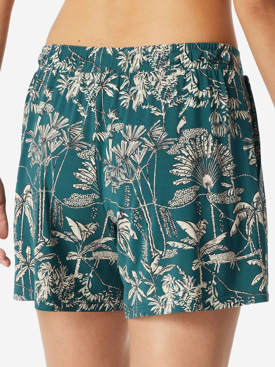 Kurze Loungeshorts mit Dschungelprint für Damen