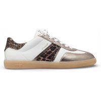 Damen-Sneaker aus Leder mit Leopardenakzent