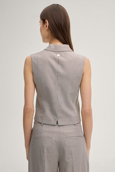 Marc Cain Weste Valentina in Creme/Braun Glencheckmuster