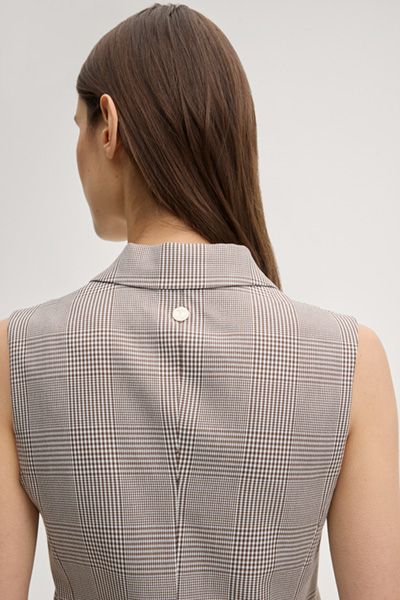 Marc Cain Weste Valentina in Creme/Braun Glencheckmuster