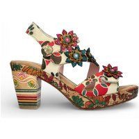 Florale Espadrille-Sandalen mit Absatz