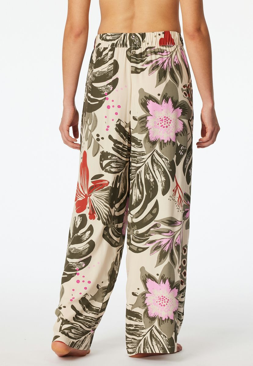 Locker geschnittene Loungewear-Hose mit Blumendruck