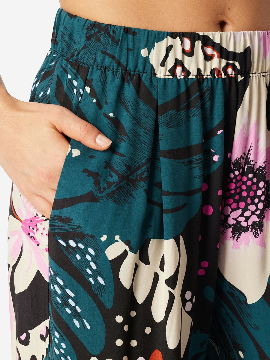Locker geschnittene Loungewear-Hose mit Blumendruck