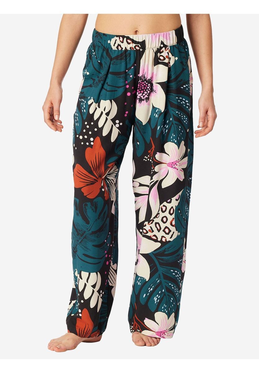 Locker geschnittene Loungewear-Hose mit Blumendruck