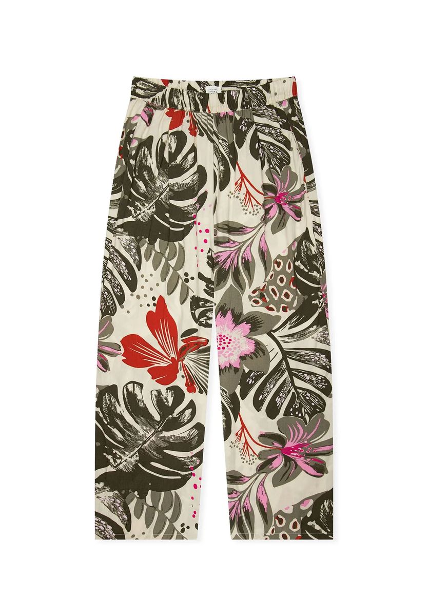 Locker geschnittene Loungewear-Hose mit Blumendruck