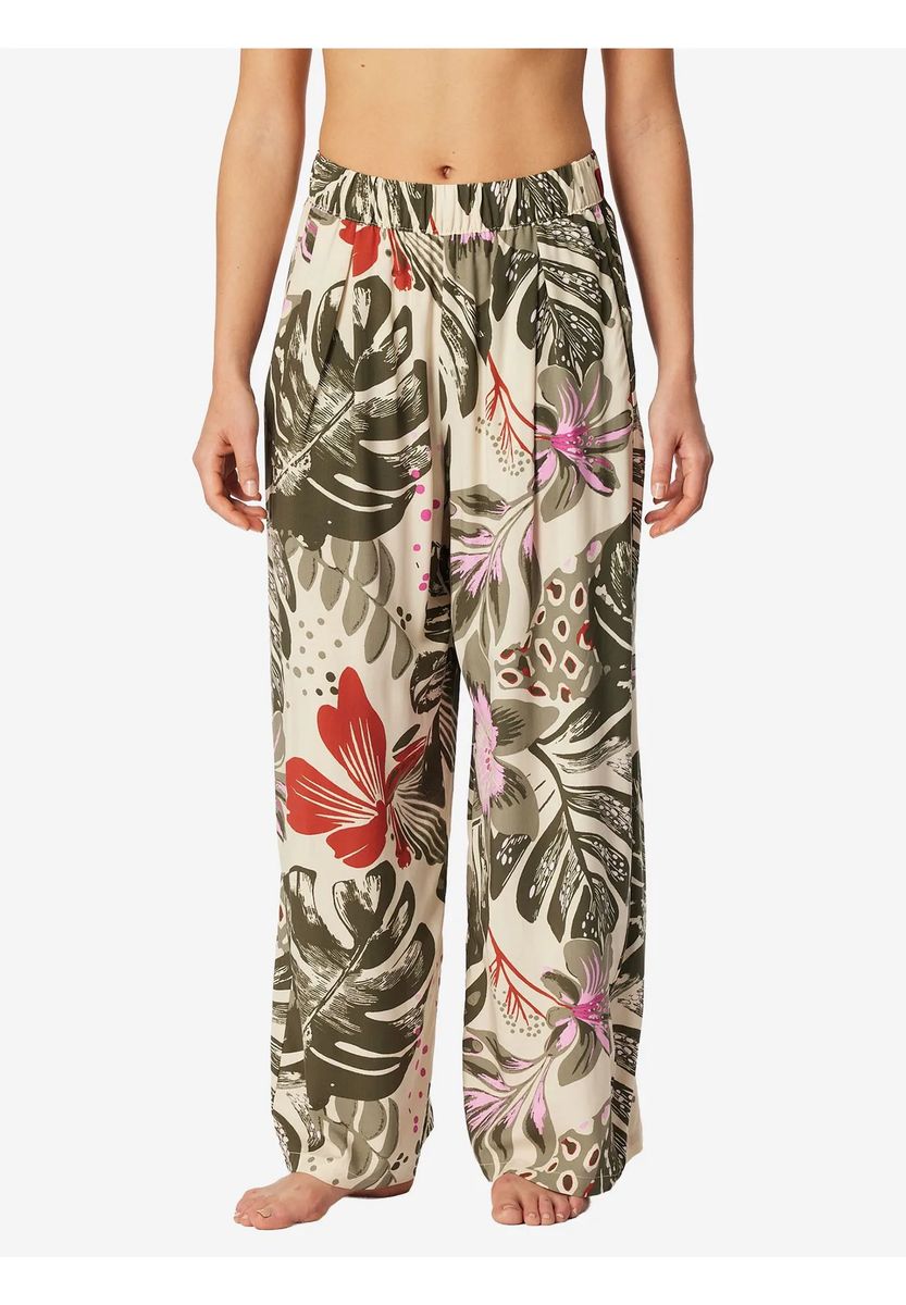 Locker geschnittene Loungewear-Hose mit Blumendruck