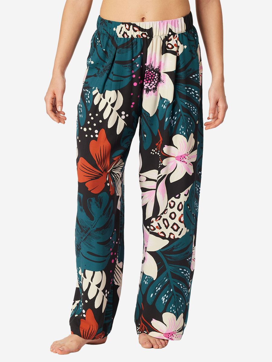 Locker geschnittene Loungewear-Hose mit Blumendruck