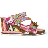 Espadrille-Sandalen aus floralem Leder mit Keilabsatz