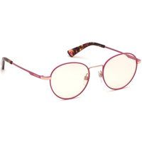 Runde Brille mit rosafarbenem Metallrahmen