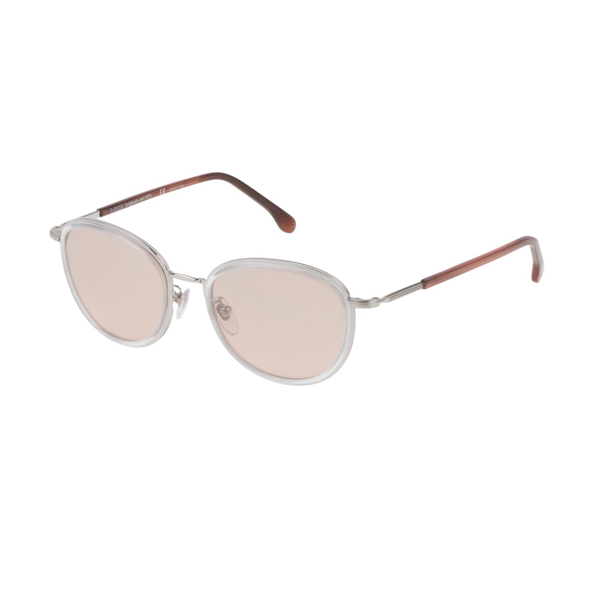 Sonnenbrille mit runden Gläsern und blauen Linsen