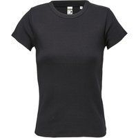 Geripptes Damen T-Shirt in Slim Fit