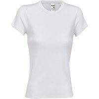 Figurbetontes geripptes Kurzarm-T-Shirt