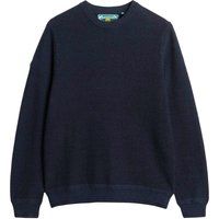Baumwollpullover mit Rundhalsausschnitt und Struktur