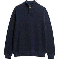 Strukturierter Strickpullover mit halbem Reißverschluss