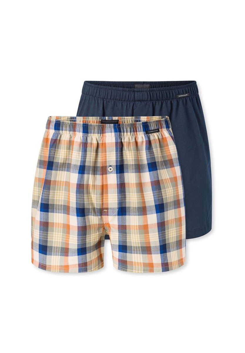 Herren Boxershorts Multipack in Karomuster und Uni