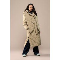 Gesteppter Trenchcoat mit abnehmbarer Kapuze