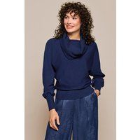 Eleganter Strickpullover mit Wasserfallausschnitt