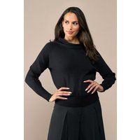Eleganter Strickpullover mit Wasserfallausschnitt