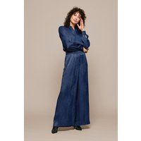 Elegante, weite Jacquardhose mit Blumenmuster