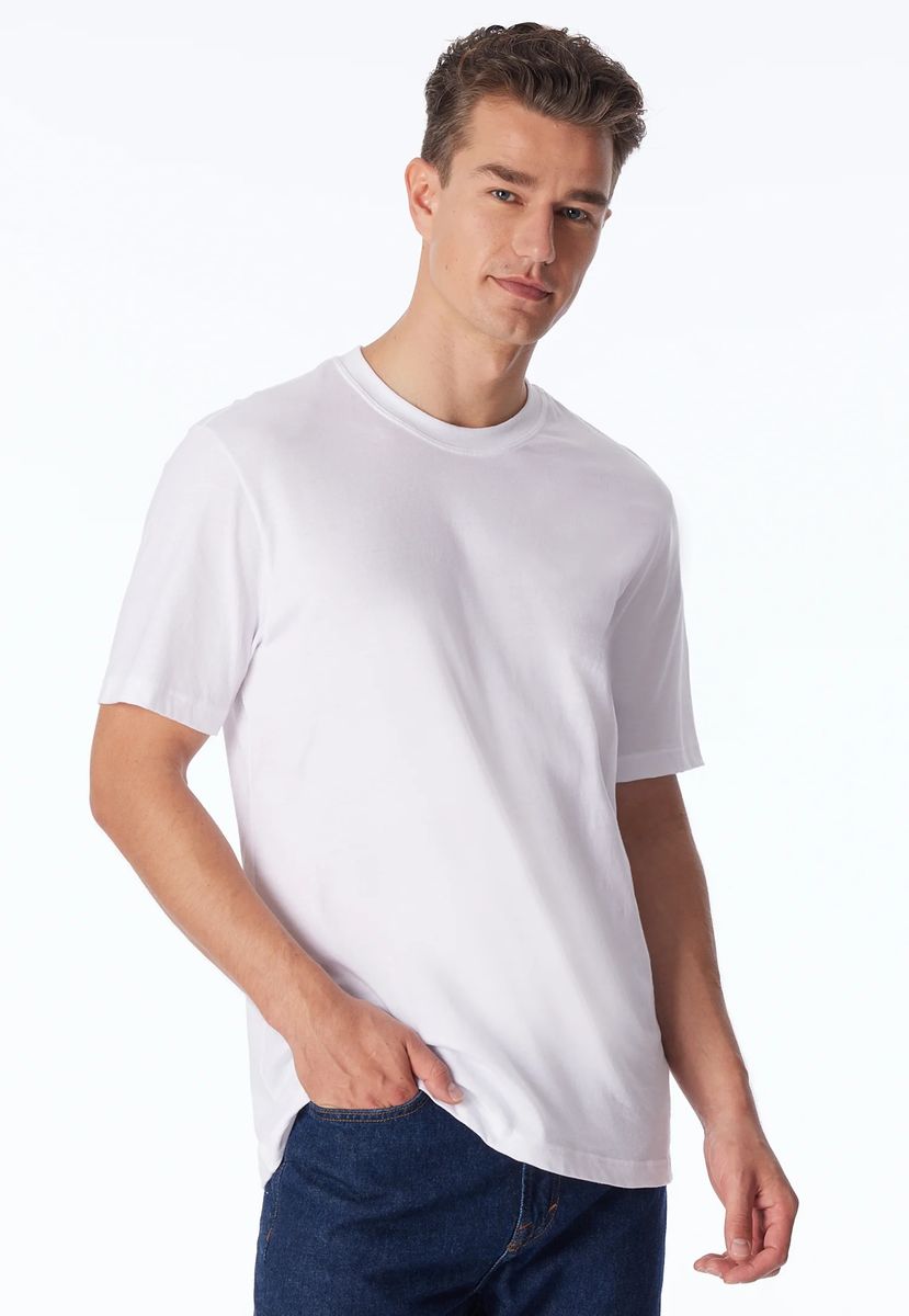 Klassisches Rundhals-Baumwoll-T-Shirt Zweierpack