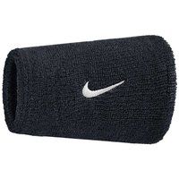 Nike - "Classic" Schweißband, Doppelbreit, Swoosh (Schwarz/Weiß)
