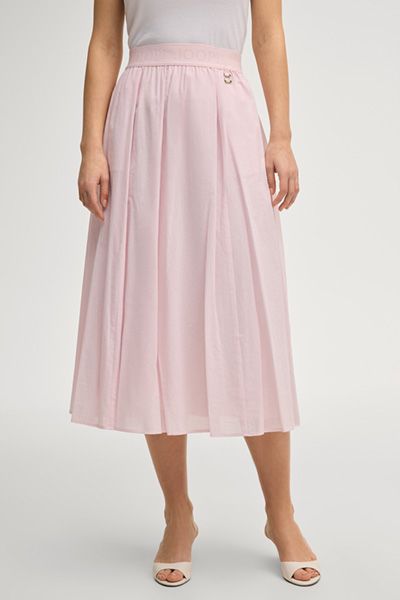 JOOP! Sedef Rosé Baumwoll-Midirock mit Logo-Bund