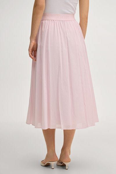 JOOP! Sedef Rosé Baumwoll-Midirock mit Logo-Bund