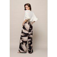 Weite Hose mit abstraktem Muster